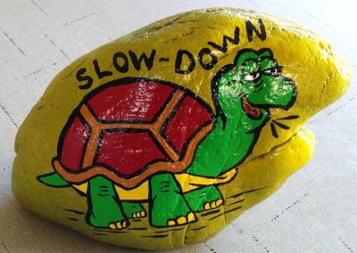 Slow Down Turtle, Painted Rock