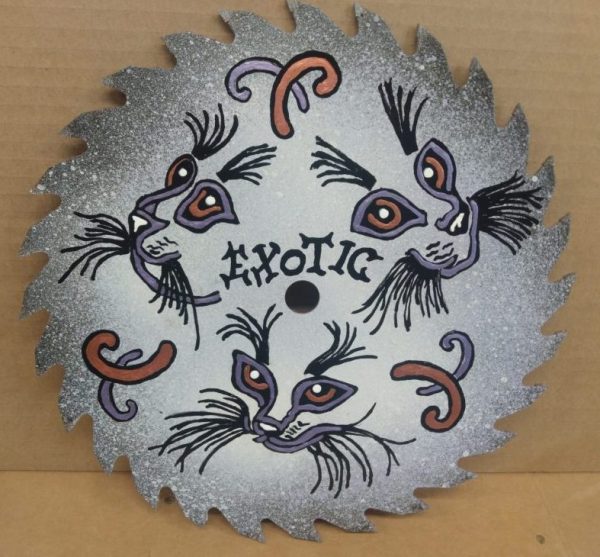 Exotic Cats Painted on Sawblade